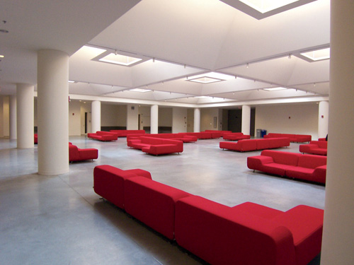 Recreation area beneath the foam cement composite with skylights